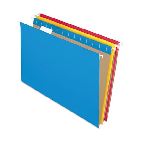 Tops Business Forms Pendaflex, COLORED HANGING FOLDERS, LEGAL SIZE, 1/5-CUT TAB, ASSORTED, 25PK 81632